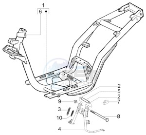 Liberty 50 4t RST drawing Chassis - Central stand