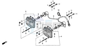 TRX250TE FOURTRAX RECON ES drawing HEADLIGHT ('02-'04)