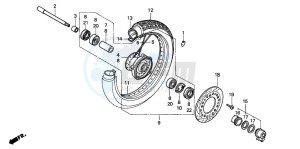 VT600CD drawing FRONT WHEEL