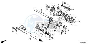 CB500FAF CB500F UK - (E) drawing GEARSHIFT DRUM