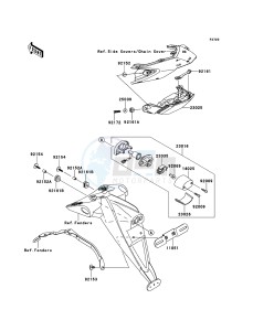 Z750 ZR750LCF UF (UK FA) XX (EU ME A(FRICA) drawing Taillight(s)