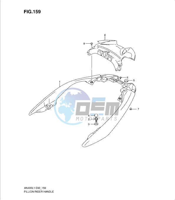 PILLION RIDER HANDLE (AN400AL1 E19)