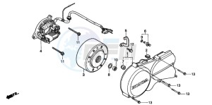 NSR50R drawing LEFT CRANKCASE COVER/ GENERATOR