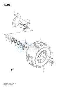 LT-R450 (E28-E33) drawing LEFT REAR WHEEL (LT-R450ZL1 E33)