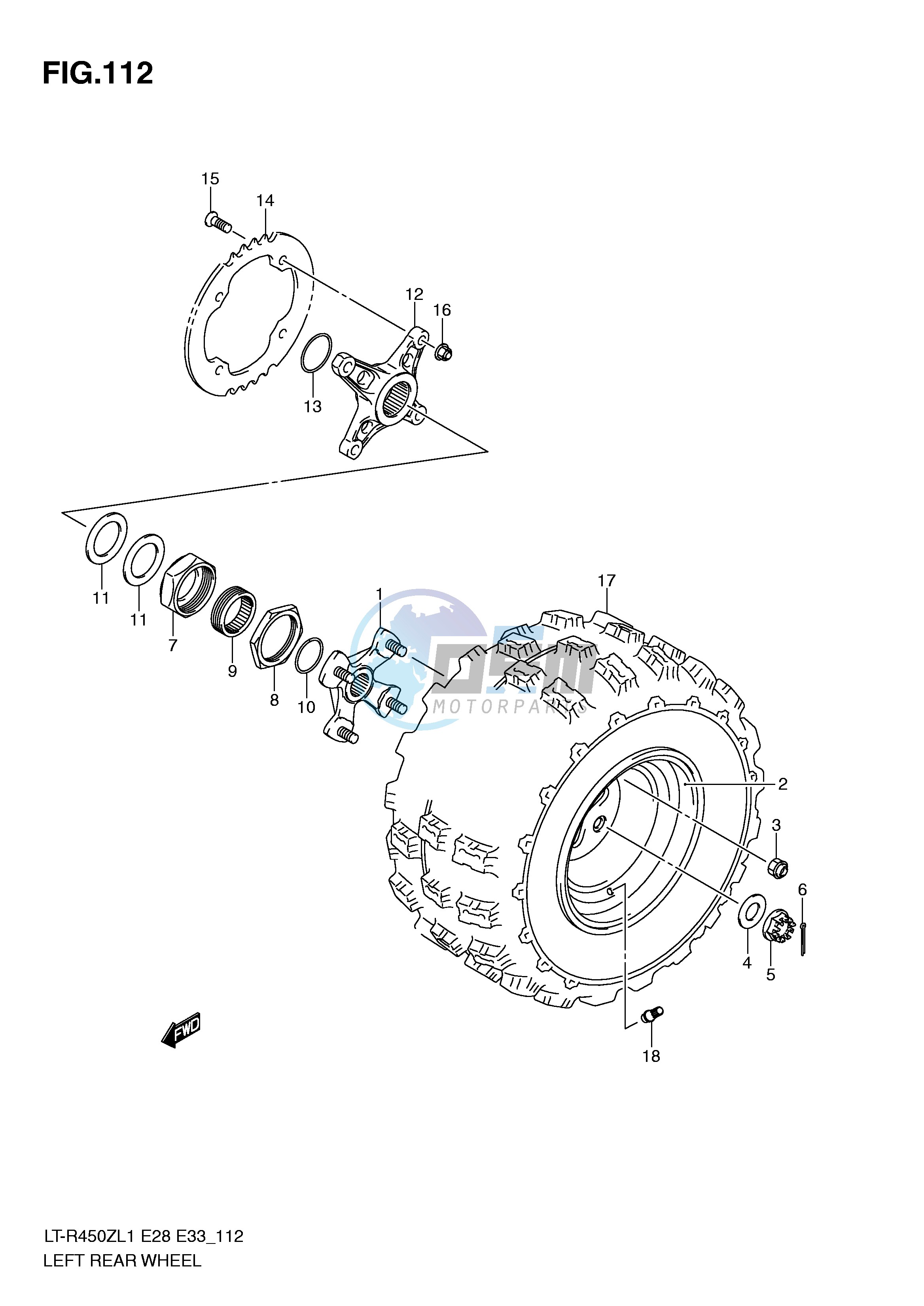 LEFT REAR WHEEL (LT-R450ZL1 E33)