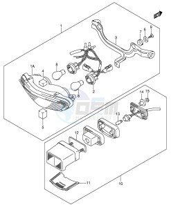 DL1000 (E2) V-Strom drawing TAIL LAMP (MODEL K2 K3)