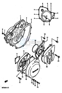 RG500 (E1) Gamma drawing CRANKCASE COVER