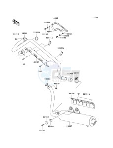 KVF 650 D ([BRUTE FORCE 650 4X4] (D6F-D9F) D8F drawing MUFFLER-- S- -