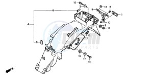 CB250 drawing REAR FENDER