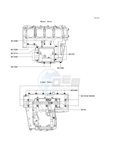 ZX 900 F [NINJA ZX-9R] (F1-F2) [NINJA ZX-9R] drawing CRANKCASE BOLT PATTERN