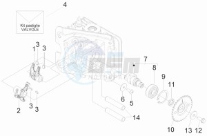 Fly 50 4t 4v drawing Camshaft - Rocking levers support unit