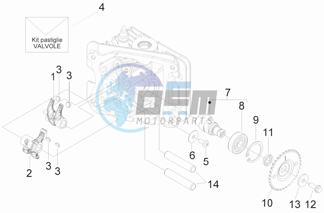 Camshaft - Rocking levers support unit