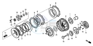 VT750C2 drawing CLUTCH