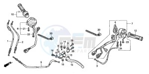 CB600F HORNET S drawing HANDLE LEVER/SWITCH/ CABLE (CB600F22)