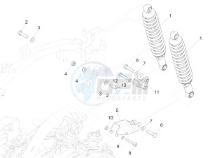 MEDLEY 150 4T IE ABS E4-2016-2018 (EMEA) drawing Rear suspension - Shock absorber/s