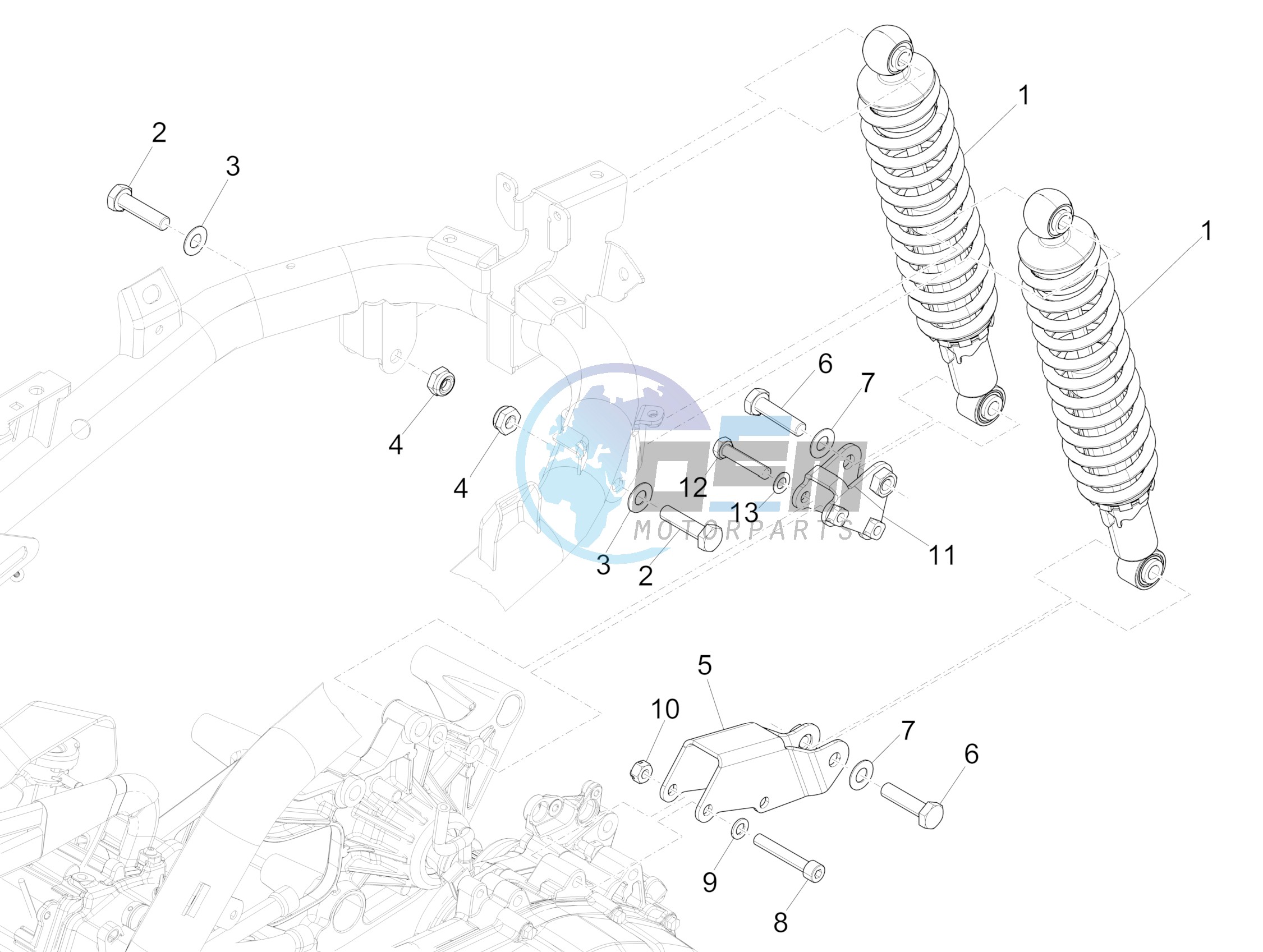 Rear suspension - Shock absorber/s