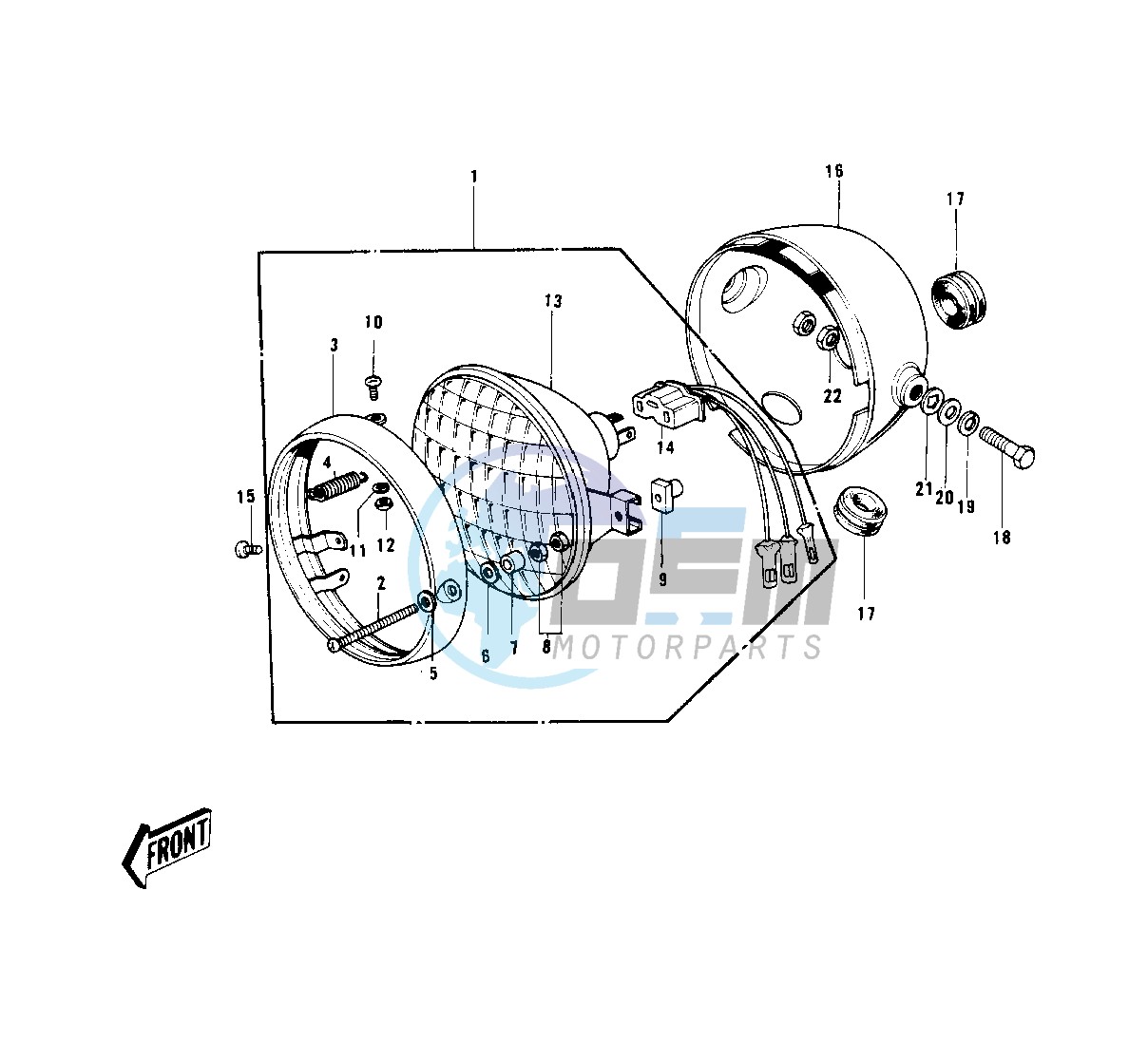 HEADLIGHT G4TR-D_E -- 74-75- -