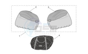 Scarabeo 125-250 e2 (eng. piaggio) drawing Acc. - Top/cases side cases