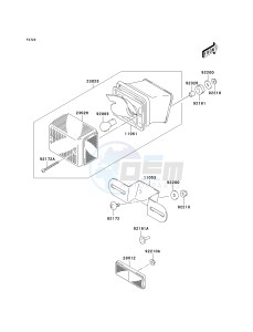 KLX 400 A [KLX400SR KLX400R] (A1-A2 A2 CAN ONLY) [KLX400SR KLX400R] drawing TAILLIGHT-- S- -