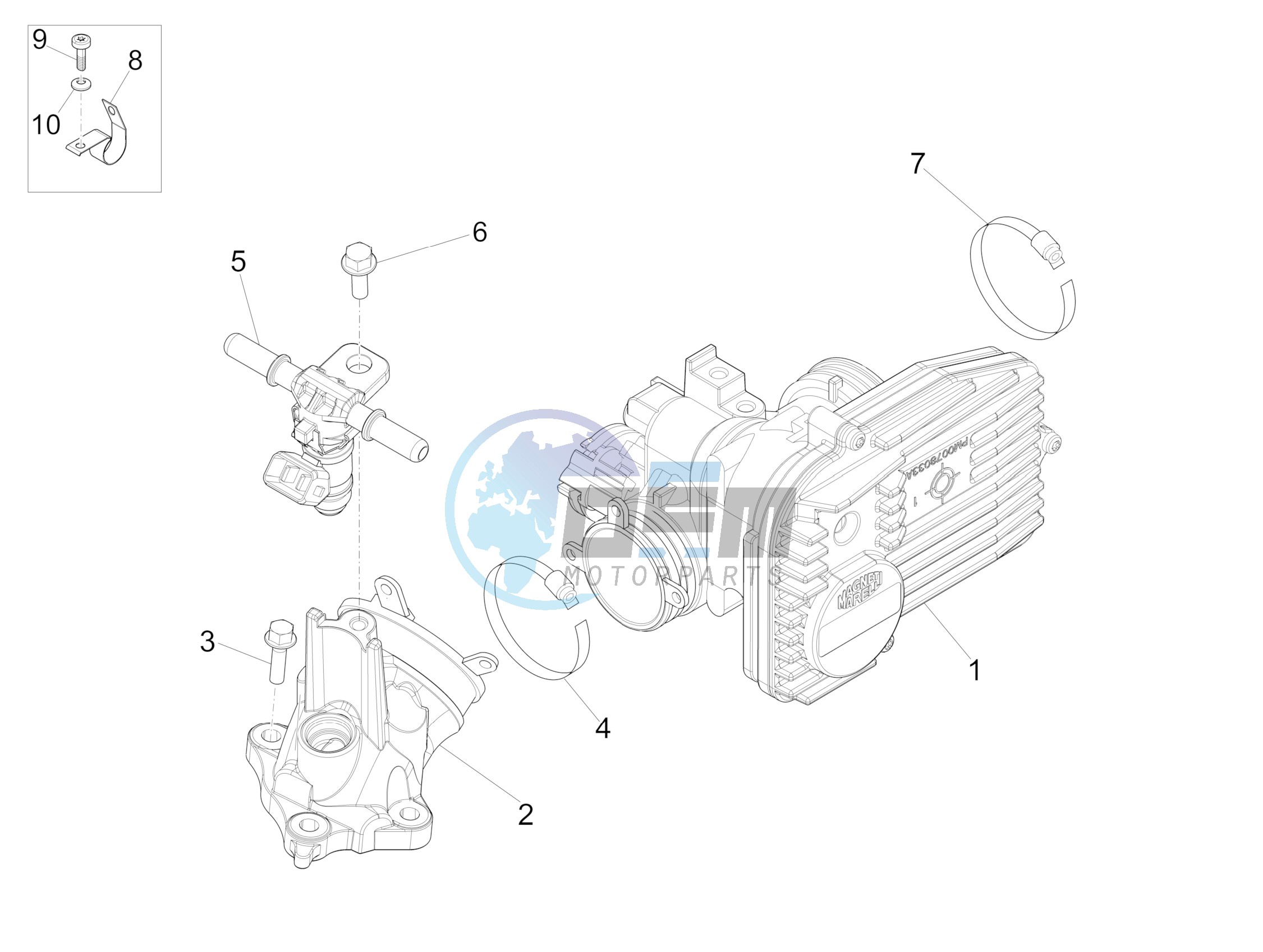 Throttle body - Injector - Union pipe