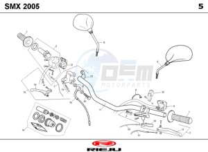 SMX-50-BLACK drawing HANDLEBAR - CONTROLS