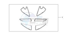 CBR600RA9 Korea - (KO / ABS) drawing RACING STICKER WHITE BACKGROUND 'NUMBER PLATE STICKERS' WITH