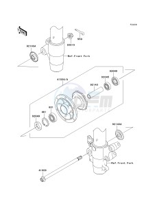 KX 100 A [KX100 MONSTER ENERGY] (A6F - A9FA) D7F drawing FRONT HUB