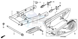 CBR125RWA Australia - (U / WH) drawing SWINGARM