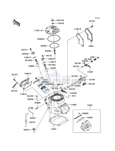 KX250 KX250-R1 EU drawing Cylinder Head/Cylinder