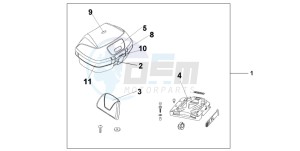 SH150R 125 drawing TOP BOX 45L HIGHLAND GREEN MET