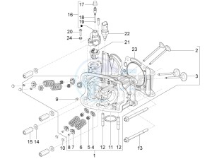 Beverly 350 4t 4v ie e3 ( USA - ca ) USA_CAL drawing Cilinder head unit - Valve