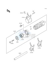 EN 500 C [VULCAN 500 LTD] (C1-C5) [VULCAN 500 LTD] drawing GEAR CHANGE DRUM_SHIFT FORK-- S- -