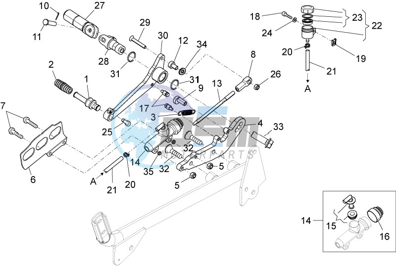 Rear master cylinder