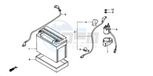 TRX200D FOURTRAX 200 drawing BATTERY