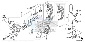 CBR500RE CBR500R UK - (E) drawing FRONT BRAKE CALIPER