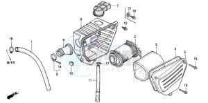 CM125C drawing AIR CLEANER (E/ED/F/G/SD)