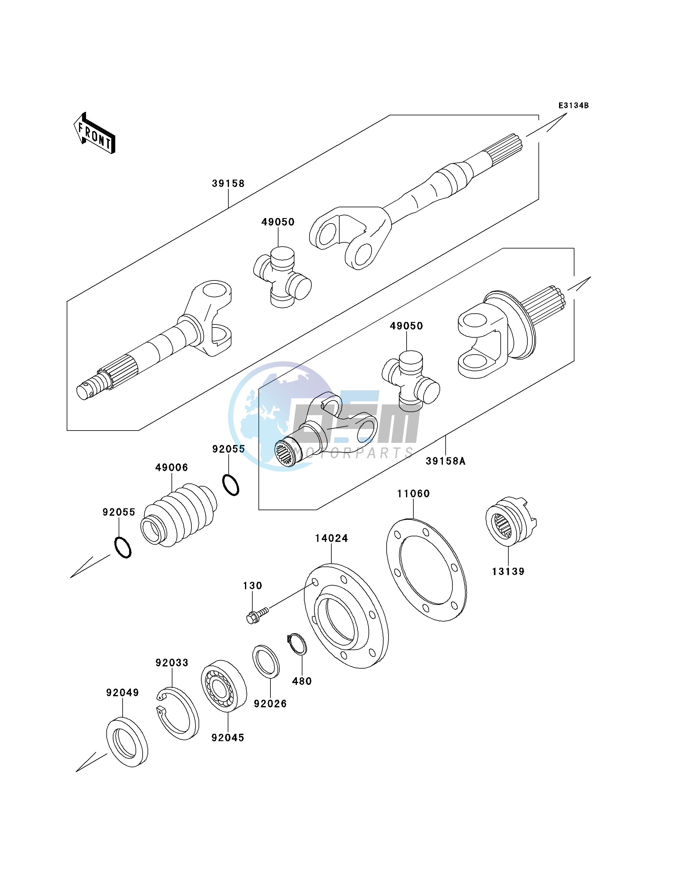 DRIVE SHAFT-- REAR- -