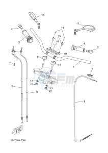 MT125 MT-125 (5D7C 5D7C 5D7C 5D7C) drawing STEERING HANDLE & CABLE