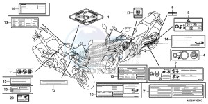 CBR500RE CBR500R UK - (E) drawing CAUTION LABEL