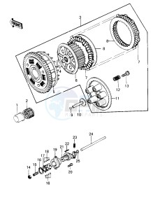 KZ 1000 B [KZ1000 LTD] (B3-B4) [KZ1000 LTD] drawing CLUTCH -- 79-80 B3_B4- -