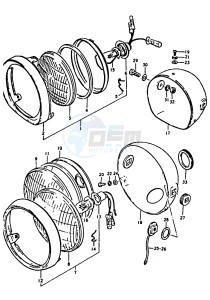 A100 (K-L-M-N-4) drawing HEADLAMP (A100-4,K,L)