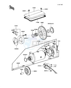 KZ 1100 A [SHAFT] (A1-A3) [SHAFT] drawing STARTER MOTOR_STARTER CLUTCH -- KZ1100-A1- -