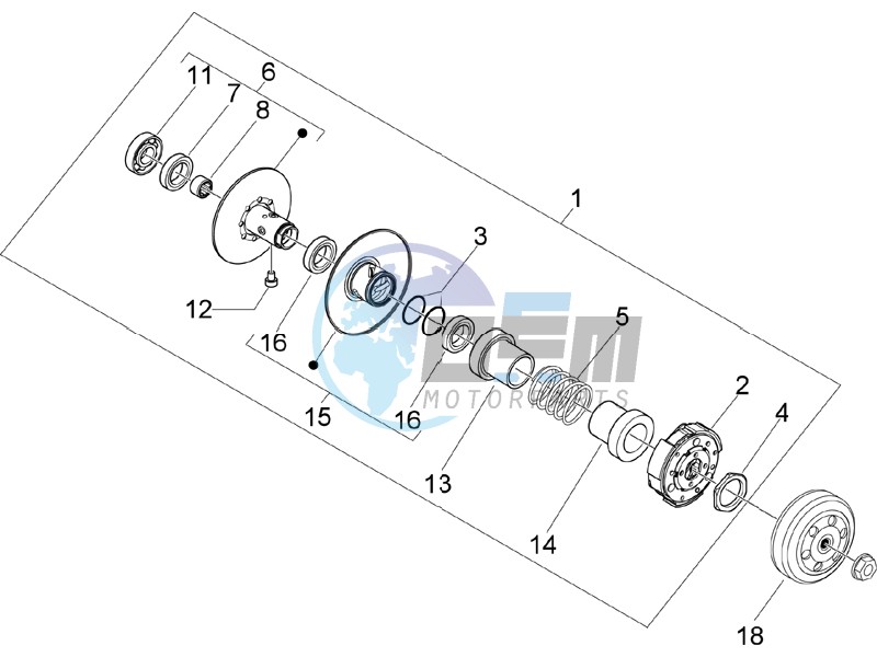 Driven pulley