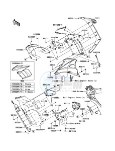 Z1000SX ABS ZX1000HDF FR GB XX (EU ME A(FRICA) drawing Cowling(Center)