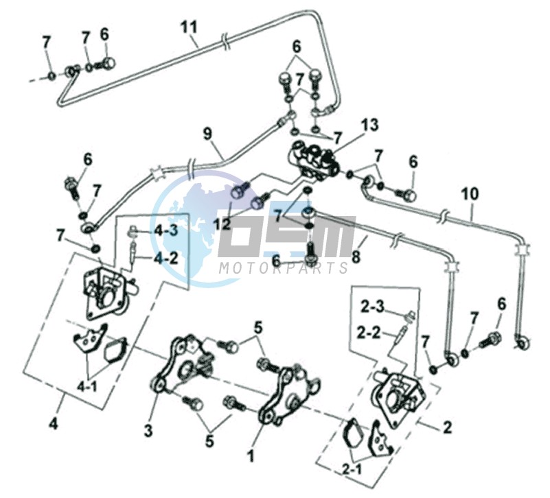 VOORBRAKE CALIPER / BRAKE LEVER /BRAKE LINES