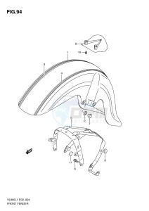 VL800 (E2) VOLUSIA drawing FRONT FENDER (VL800CL1 E2)