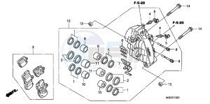 VFR1200FD VFR1200F UK - (E) drawing L. FRONT BRAKE CALIPER