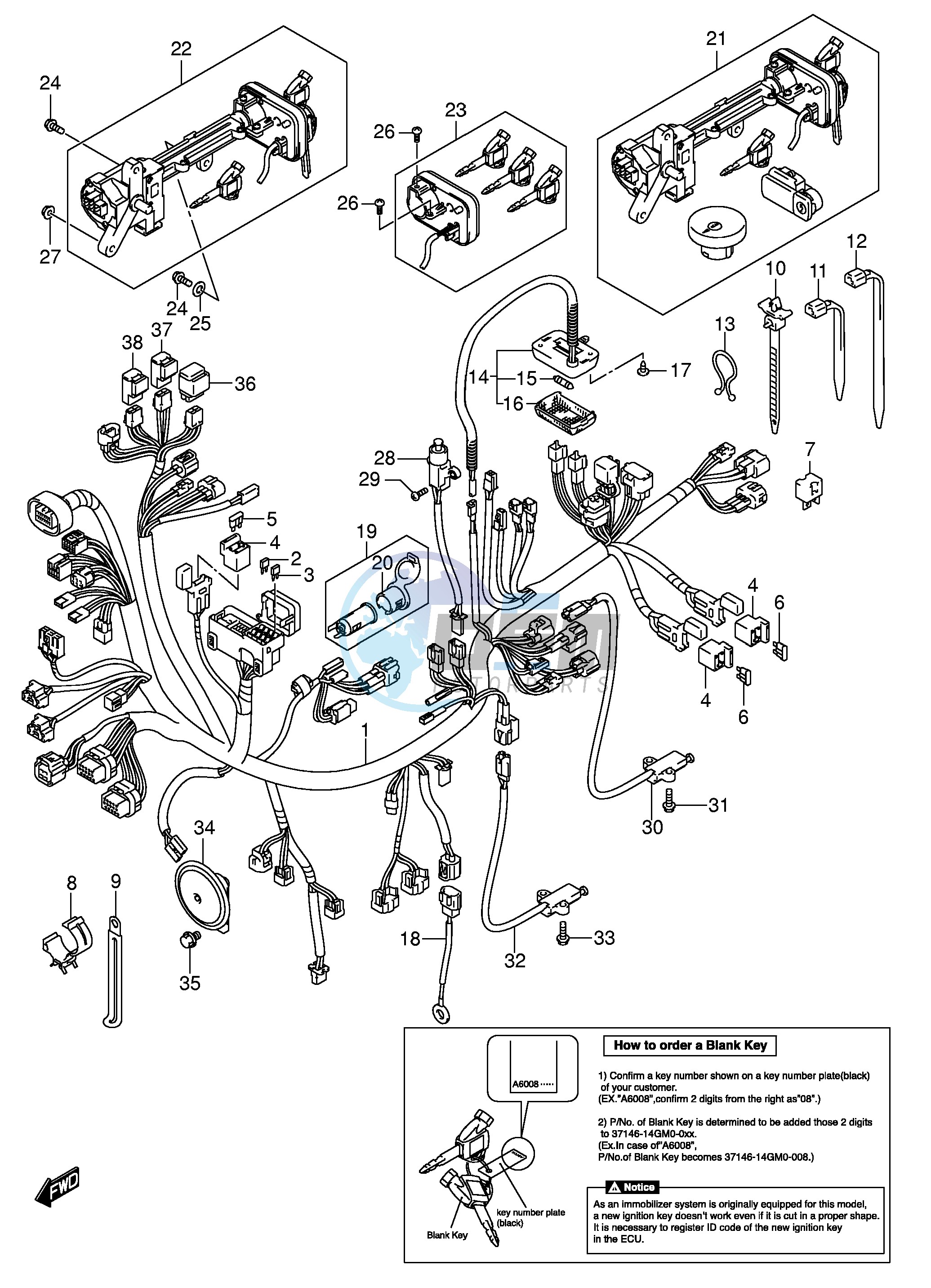 WIRING HARNESS (AN650K5 IMOBI)