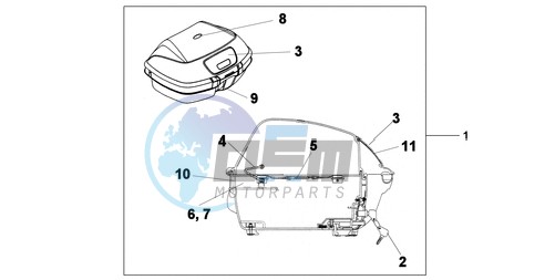 TOP BOX 45L PEARL CONCOURS BLACK