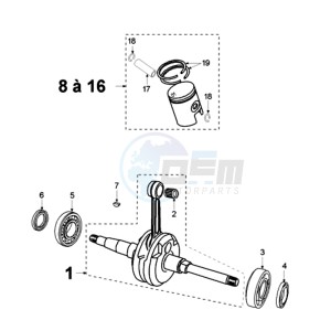 VOGUE LEA BE drawing CRANKSHAFT AND CYLINDER